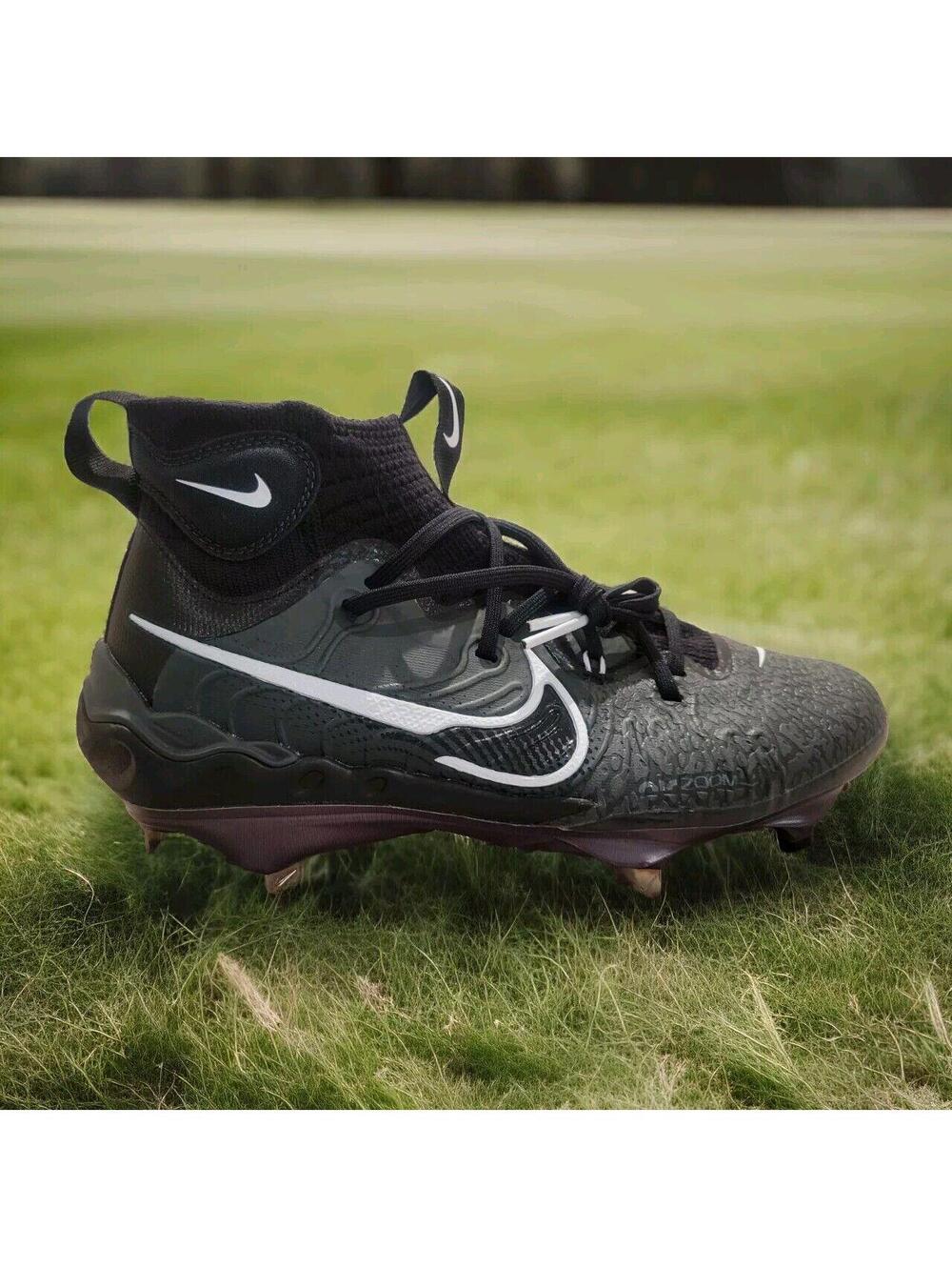 Nike Alpha Huarache NXT Black Grey Baseball Cleats DJ6517-010 Mens Size 8
